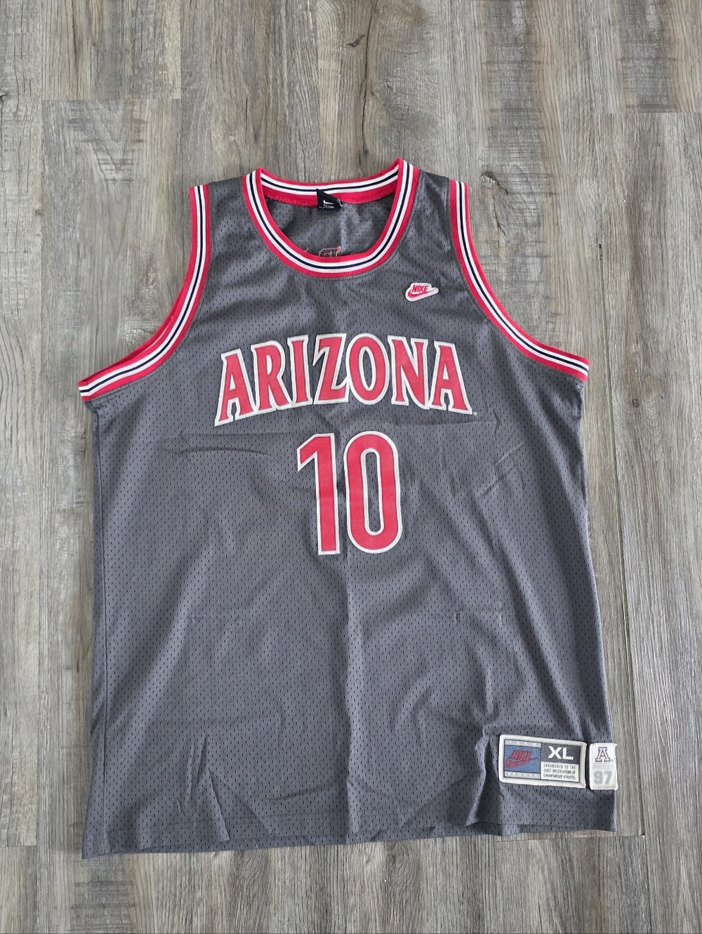 Nike Men's Gray Arizona Basketball Bibby Jersey #10 Size XL